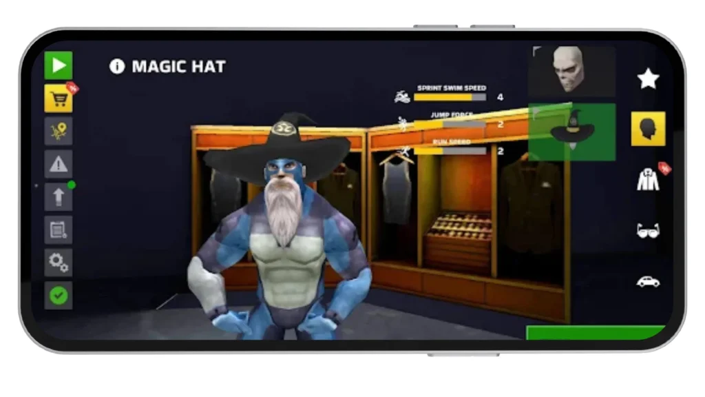 Magic Hat Customization Screen