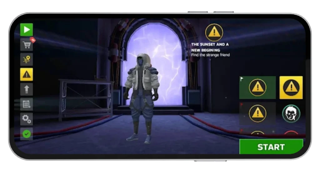 Character standing at mission portal