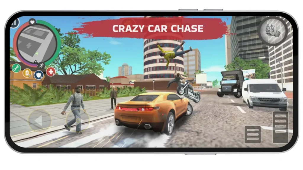 Crazy Car Chase In Rope Hero Mod APK