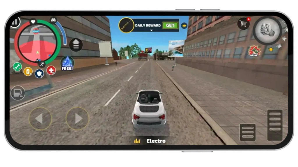 Driving White Car In Rope Hero Mod APK