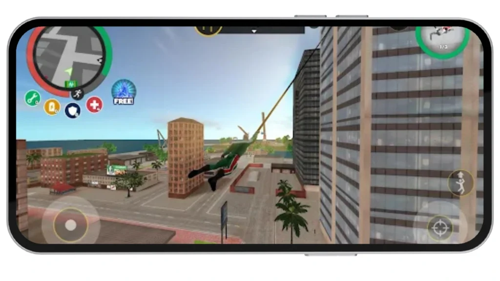 Rope Swinging Between in Buildings 