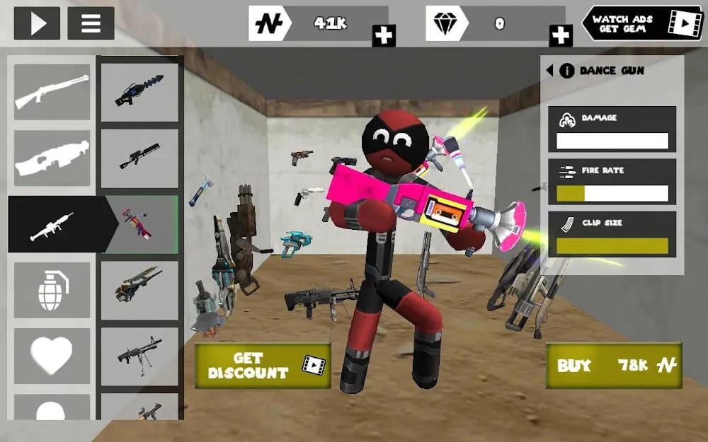 Dance Gun Preview in Stickman Rope Hero