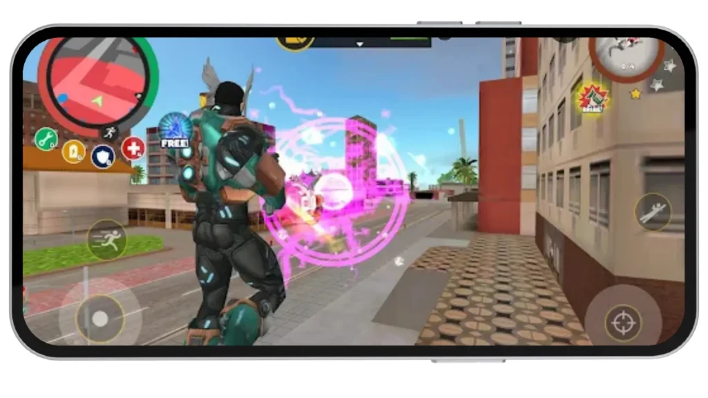 Firing Energy Blast In Rope Hero 