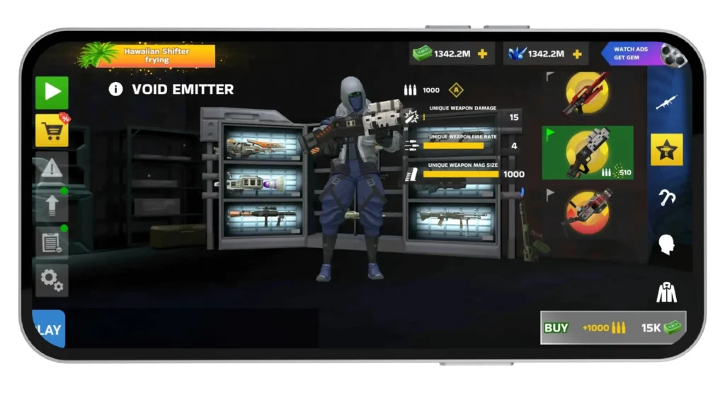 Void Emitter Weapon Selection Screen